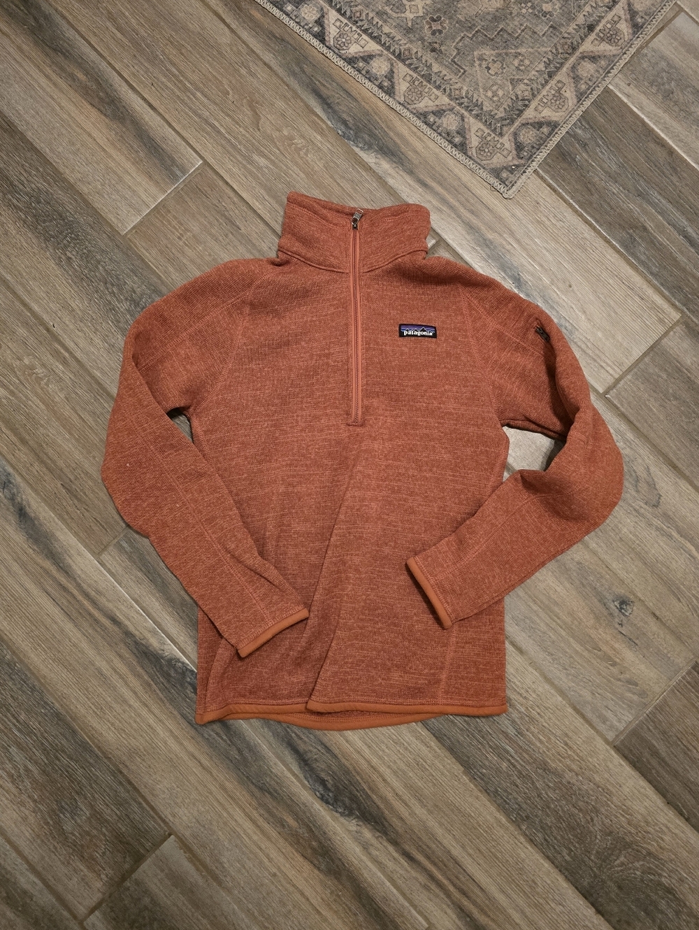 Patagonia Womens Orange Fleece Quarter Zip Pullover